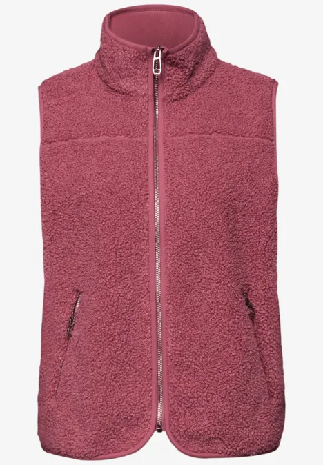 Weste aus Teddy-Material mit Zipper desert berry Weste aus Teddy-Material mit Zipper desert berry