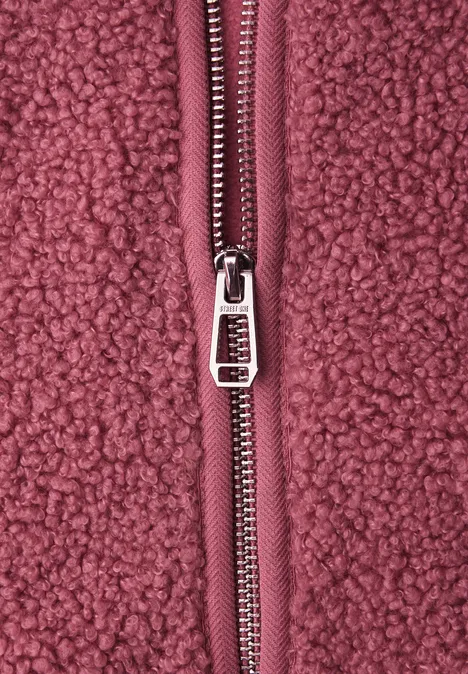 Weste aus Teddy-Material mit Zipper desert berry Weste aus Teddy-Material mit Zipper desert berry