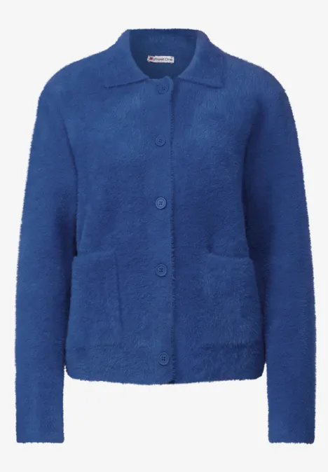 Federgarn Cardigan fresh intense gentle blue