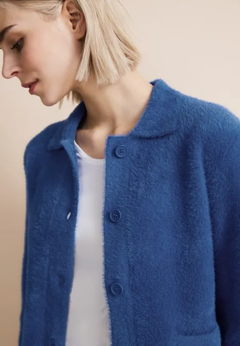 Federgarn Cardigan fresh intense gentle blue