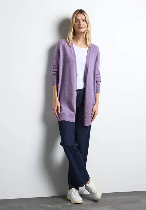 Offener Cardigan light violet mel.