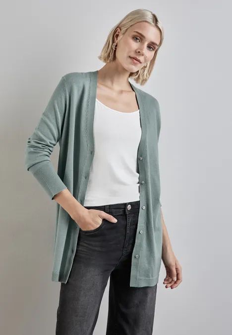 Basic Cardigan steelwood blue melange