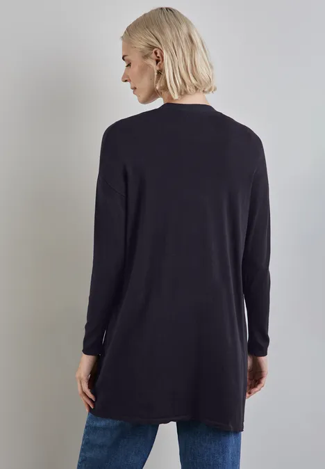 Langer Feinstrickcardigan deep tint blue
