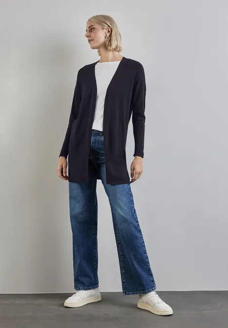 Langer Feinstrickcardigan deep tint blue