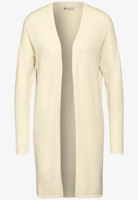 Langer Feinstrickcardigan oak beige melange