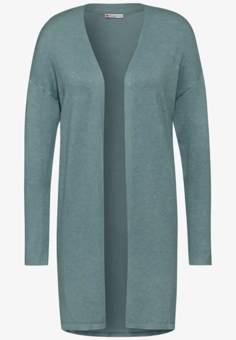 Langer Feinstrickcardigan steelwood blue melange
