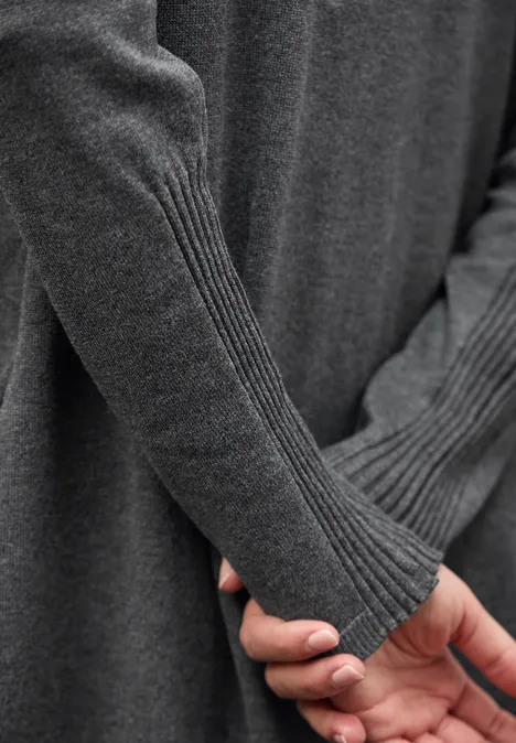 Langer Feinstrickcardigan gravel grey mel.