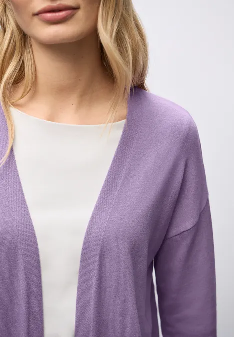 Langer Feinstrickcardigan light violet