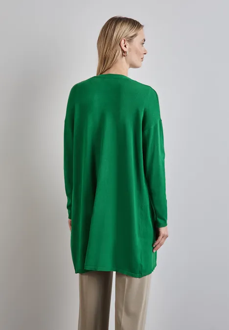 Langer Feinstrickcardigan clover green