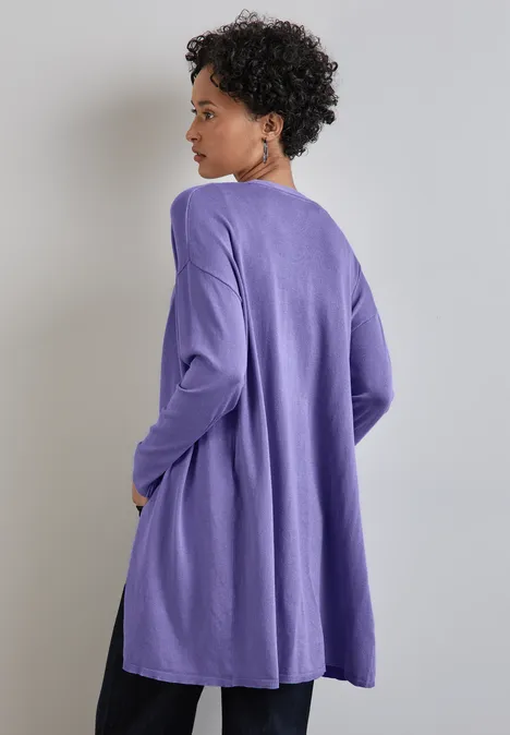 Langer Feinstrickcardigan misty lilac