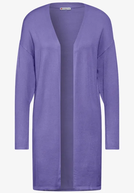 Langer Feinstrickcardigan misty lilac