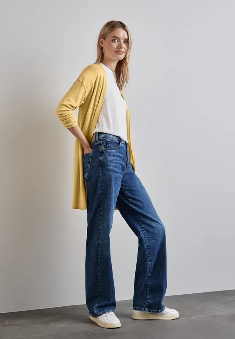 Langer Feinstrickcardigan buttercup yellow