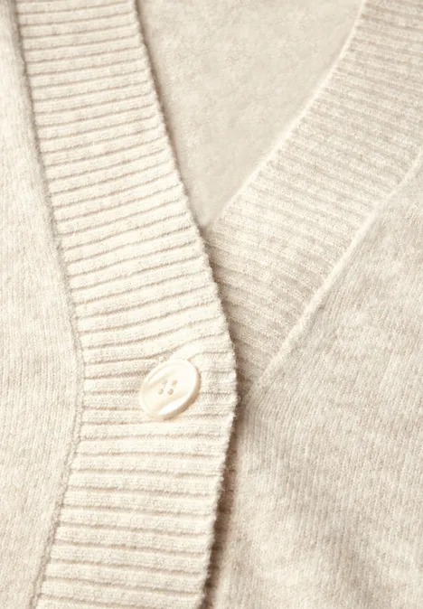 Kurzer Cardigan cream white melange