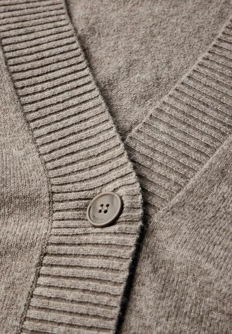 Kurzer Cardigan mocha beige mel.