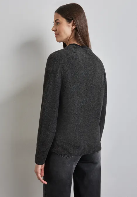 Kurzer Cardigan gravel grey mel.