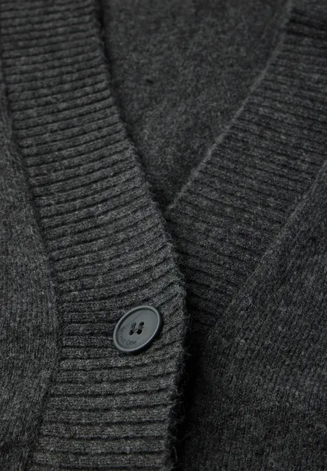 Kurzer Cardigan gravel grey mel.