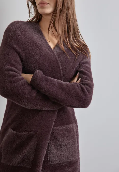 Federgarn-Cardigan enigma red