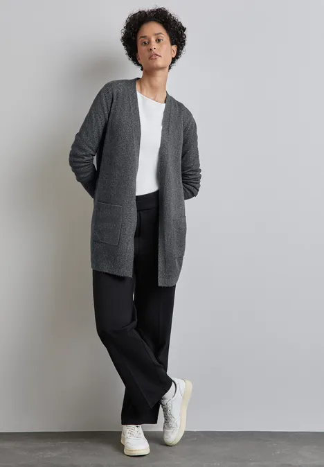 Offener Cardigan gravel grey mel.