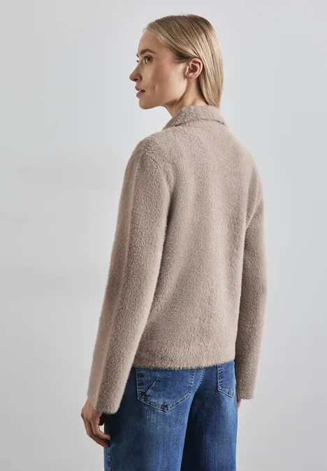 Vest van verengaren breezy beige