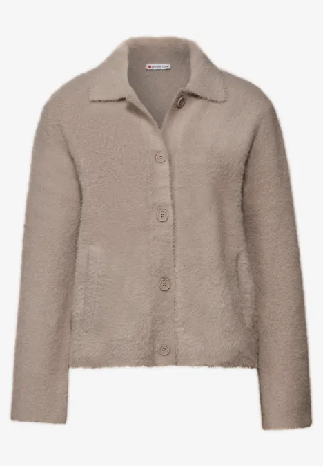 Vest van verengaren breezy beige