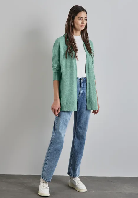 Offener Cardigan sunlit green mel.