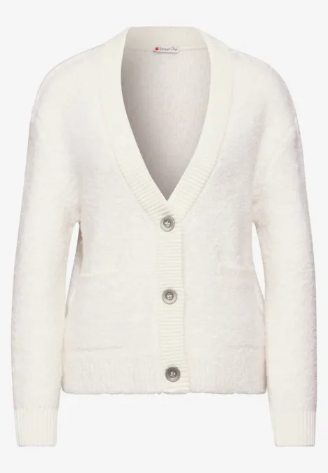 Cardigan en bouclette lucid white