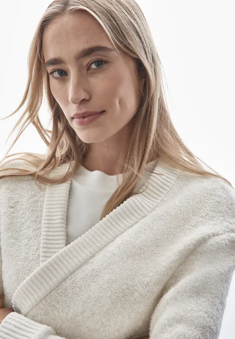Cardigan en bouclette lucid white