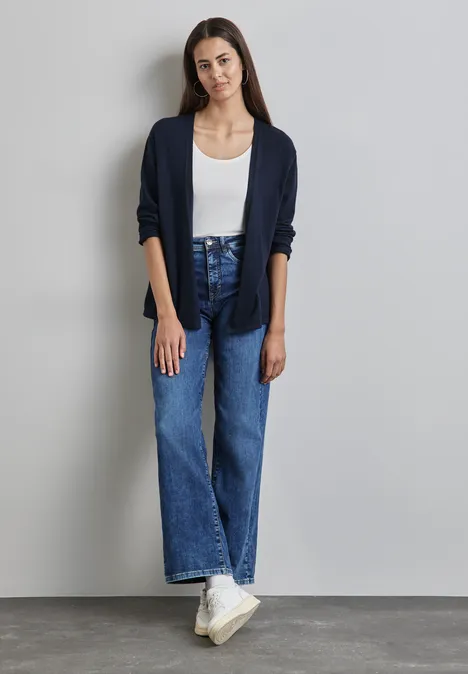 Offene Strickjacke deep blue