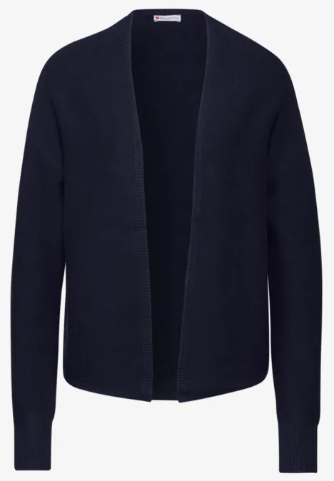 Offener Strukturcardigan deep blue