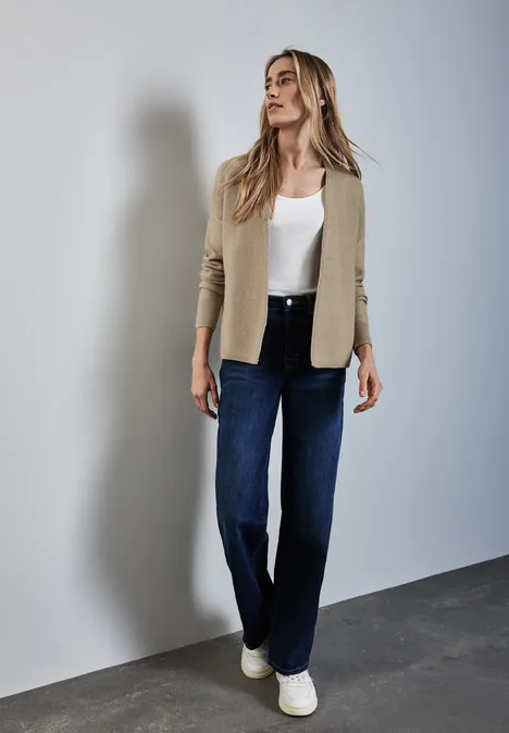 Cardigan ouvert structuré honey sand mel.