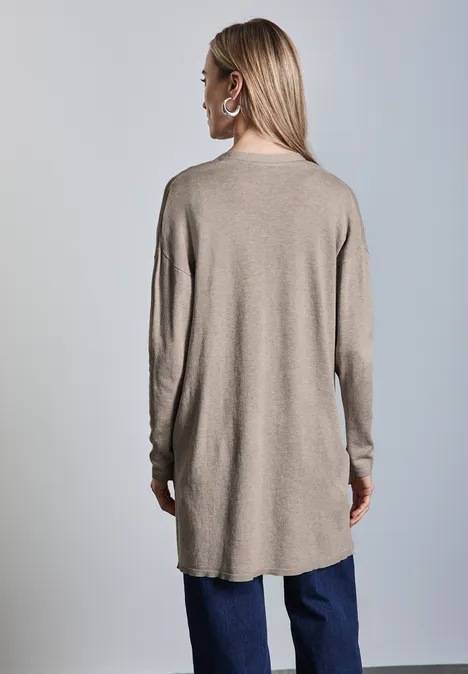 Langer Cardigan honey sand mel.