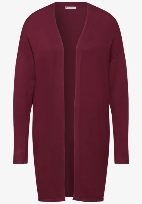 Langer Cardigan dark cherry red