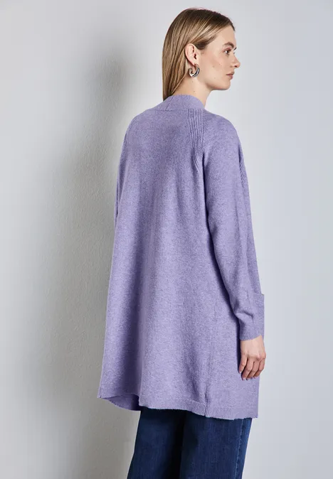 Langer Cardigan viola lilac mel.