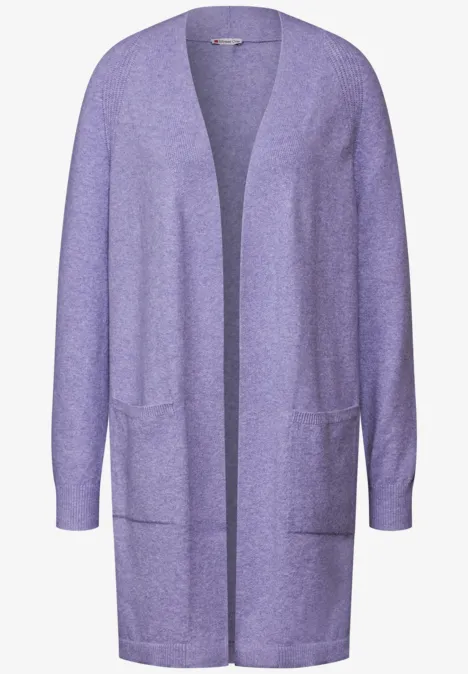 Langer Cardigan viola lilac mel.