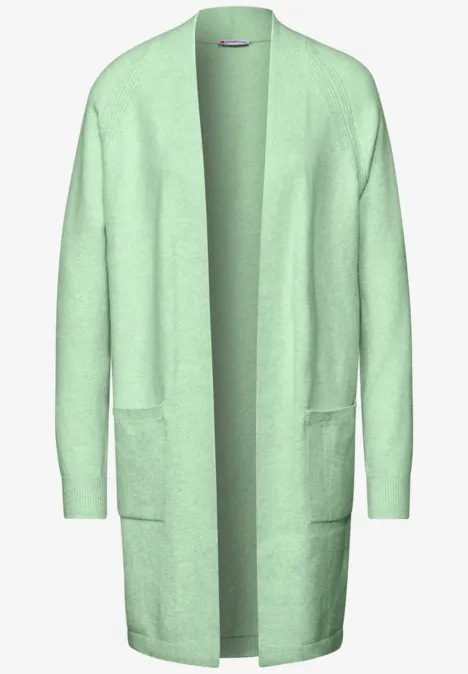 Langer Cardigan milky green mel.