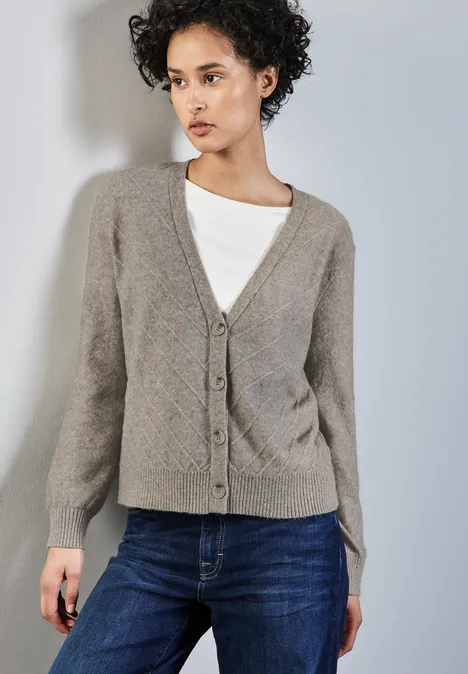 Cardigan mit Struktur breezy beige mel.