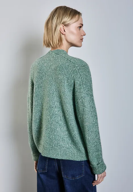 Offener Cardigan sunlit green mel.