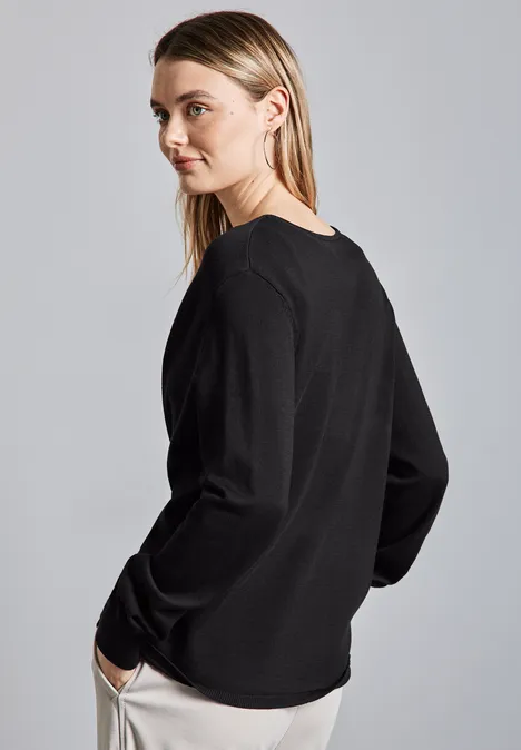 Offener Cardigan Black