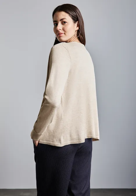 Offener Cardigan sheer beige mel.