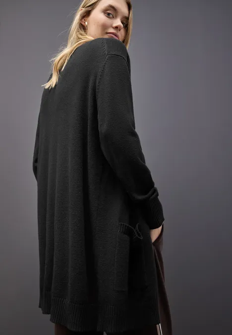 Offener Cosy Cardigan Black