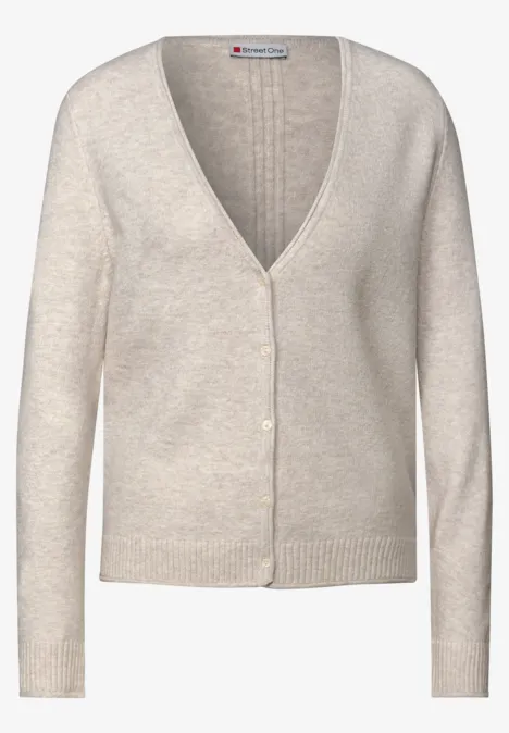 Kurzer Cardigan tusk cream mel.