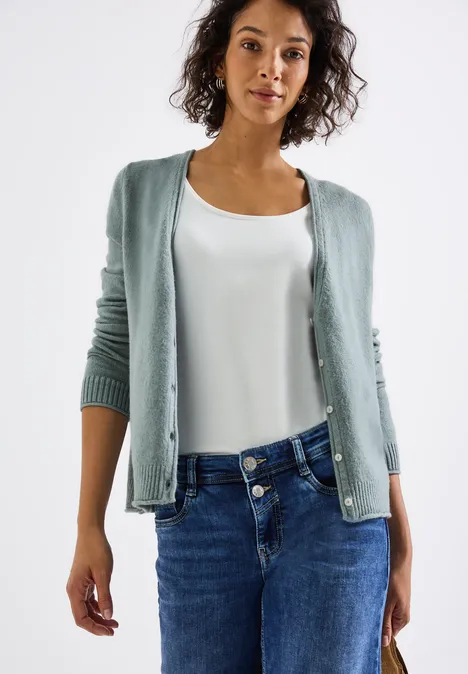 Kurzer Cardigan nile blue mel.