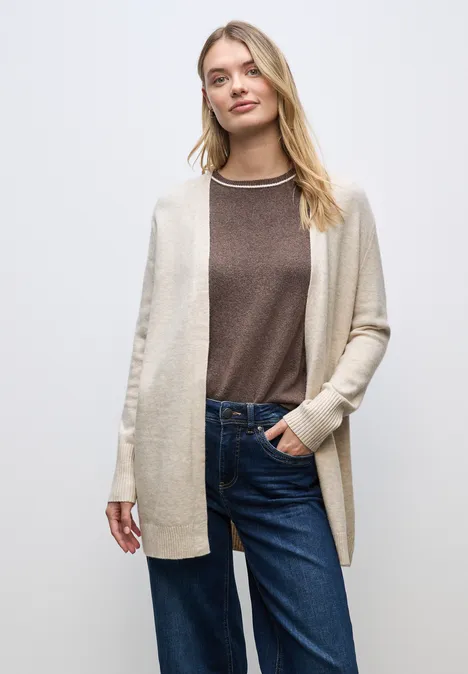 Offener Cardigan tusk cream mel.