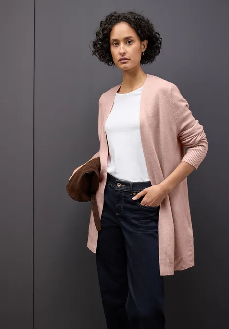 Offener Cardigan faded rose mel.