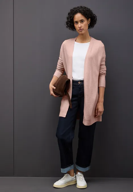 Offener Cardigan faded rose mel.