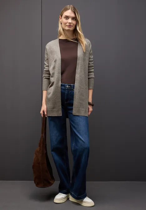 Offener Cardigan sandstone mocha mel.