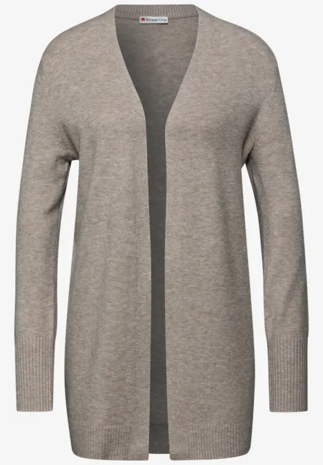 Offener Cardigan sandstone mocha mel.