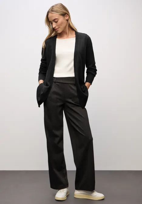 Cardigan avec bord roulé Black