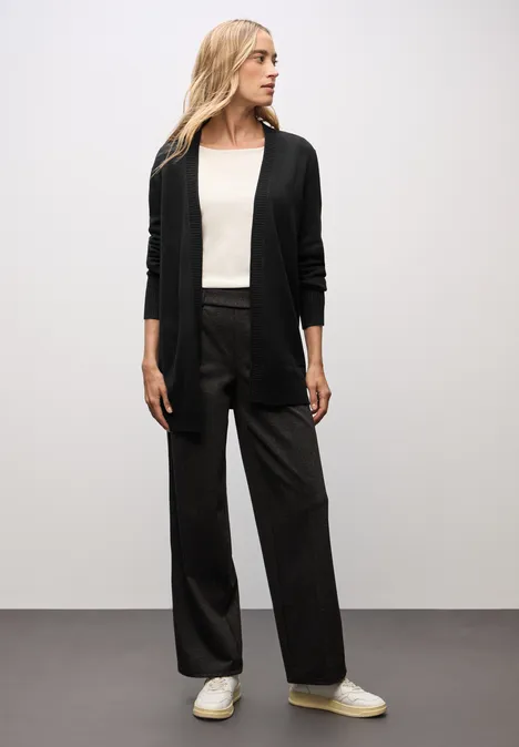 Cardigan avec bord roulé Black