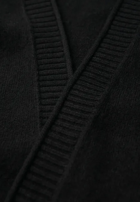 Cardigan avec bord roulé Black